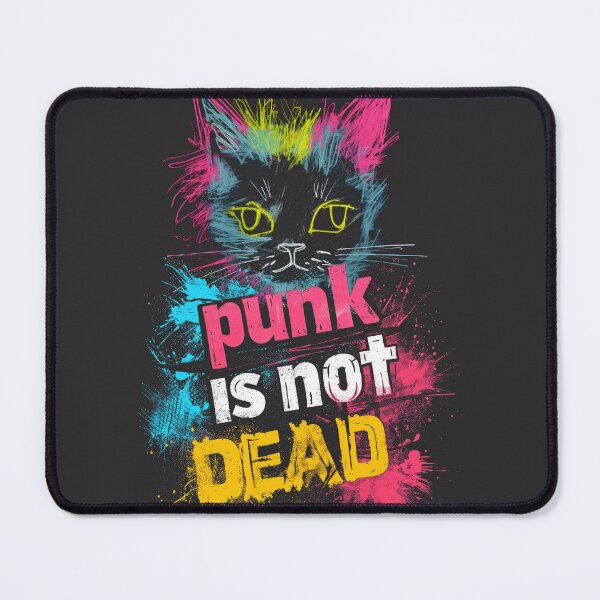 Item preview, Punker Punk Rock Cat - Punk Is Not Dead - Neon Colors Vivid designed and sold by PrintShangri-La.
