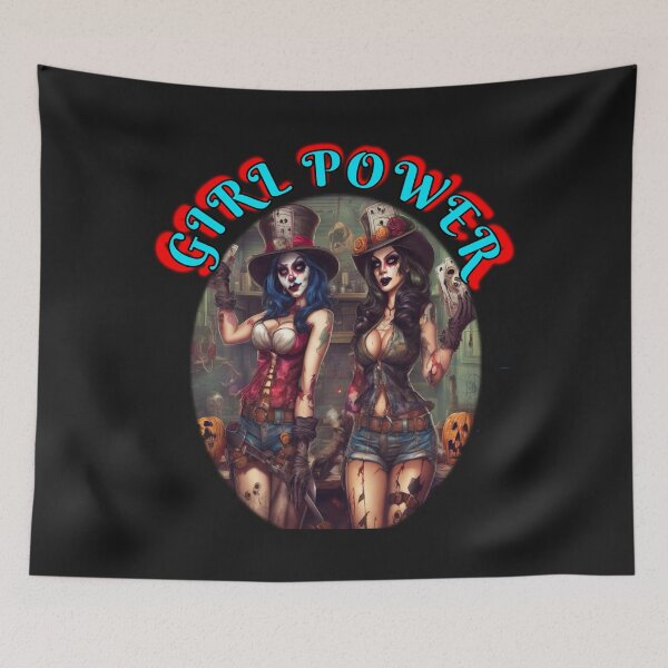 Item preview, Spooky Girl power, high energy construction female only construction crew, grl pwr retro style designed and sold by sailorsam1805.