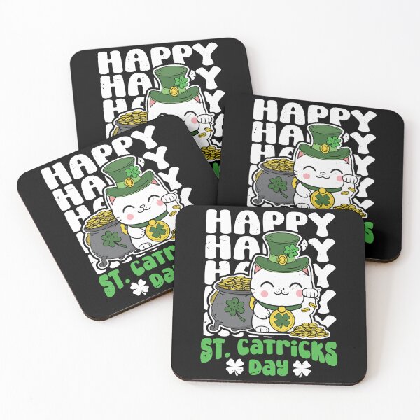 Item preview, Happy St Catricks day - Shamrock Cat St. Patrick's Day Gift designed and sold by JUSTBEELEGANT.