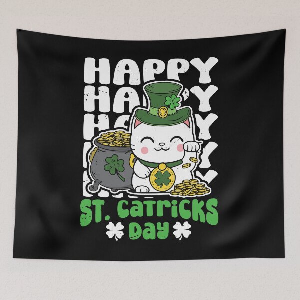 Item preview, Happy St Catricks day - Shamrock Cat St. Patrick's Day Gift designed and sold by JUSTBEELEGANT.