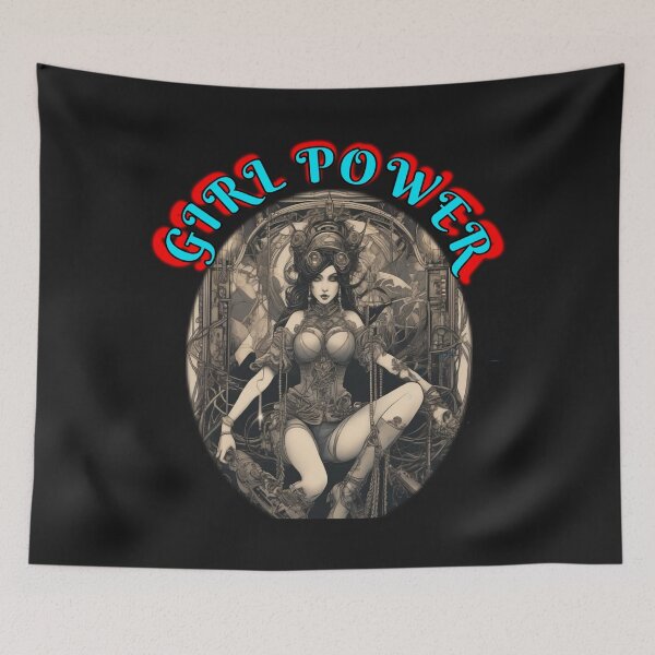 Item preview, Black and white Girl power, high energy construction female only construction crew, grl pwr retro style designed and sold by sailorsam1805.