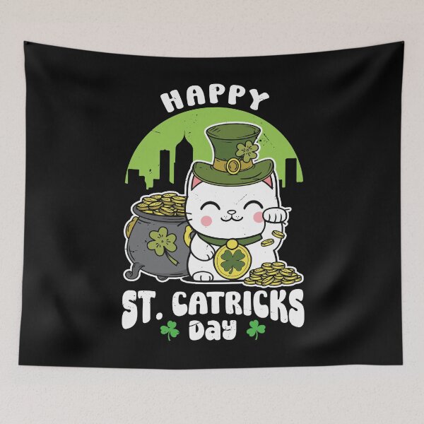 Item preview, Happy St. Catricks day - Shamrock Cat St. Patrick's Day Gift designed and sold by JUSTBEELEGANT.