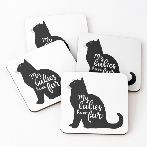 Item preview, My Babies Have Fur in Black Cat Silhouette designed and sold by Carleah Unique.