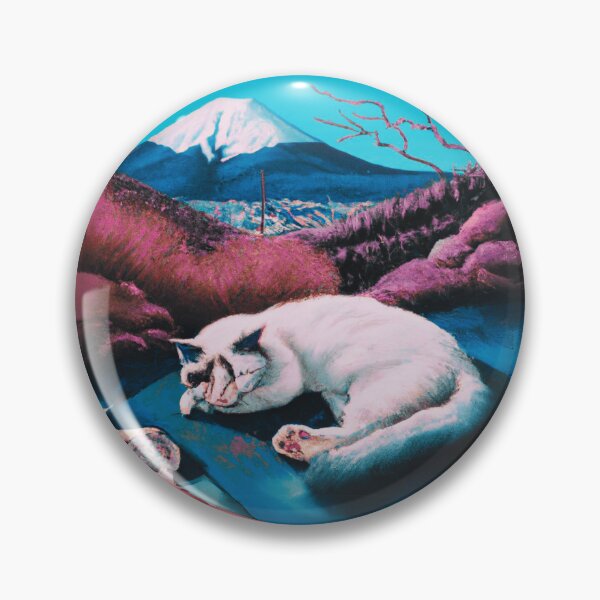 Item preview, sleeping cat in nature with Japan Fuji mountain designed and sold by MerryCrown.
