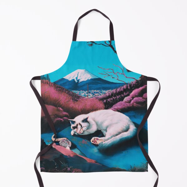 Item preview, sleeping cat in nature with Japan Fuji mountain designed and sold by MerryCrown.