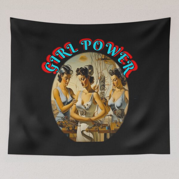 Item preview, Retro Girl power, high energy construction female only construction crew, grl pwr retro style designed and sold by sailorsam1805.