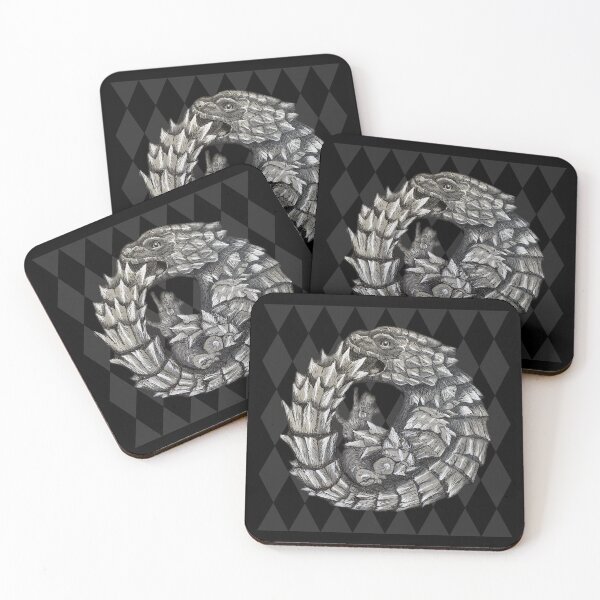 Item preview, Hand Drawn Armadillo Lizard with Harlequin Diamond Pa designed and sold by Zurickdesigns.