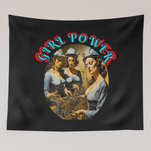 Item preview, Some Retro Girl power, high energy construction female only construction crew, grl pwr retro style designed and sold by sailorsam1805.