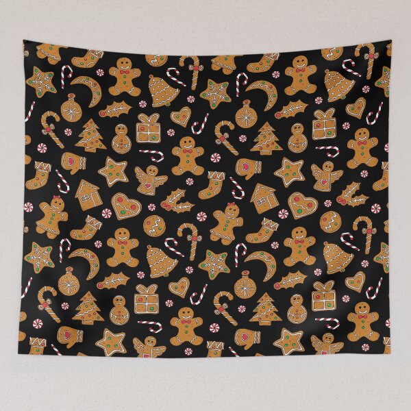 Item preview, Christmas Gingerbread Shapes Pattern designed and sold by HotHibiscus.