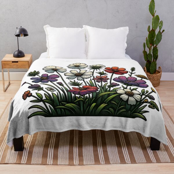 Item preview, flores silvestres dibujadas a mano designed and sold by Truck Stop One.