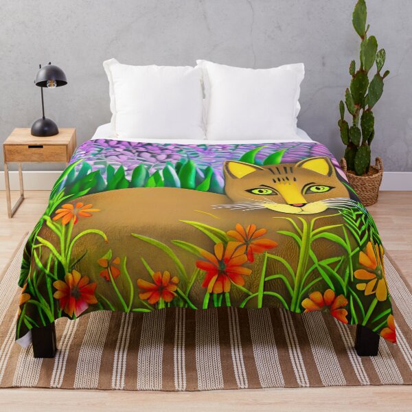 Item preview, Green Eyed Cat in a Flower Garden  designed and sold by Marymarice.
