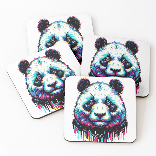 Item preview, Digital Fusion: Panda in glitch vaporwave comic style designed and sold by NexusSales.
