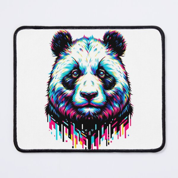 Item preview, Digital Fusion: Panda in glitch vaporwave comic style designed and sold by NexusSales.