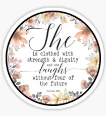 Christian Gifts Proverbs 31:25 Sticker