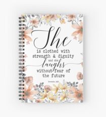 Cuaderno de espiral Regalos cristianos Proverbios 31:25