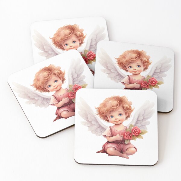 Aperçu de l'œuvre Illustration aquarelle de bébé ange Saint Valentin créée et vendue par Createya.