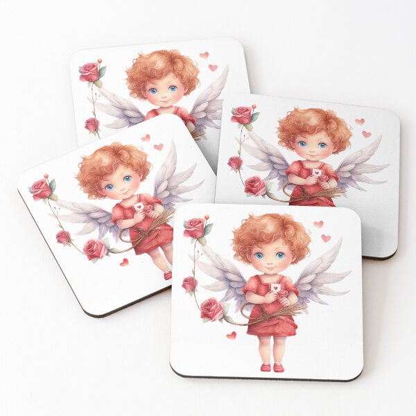 Aperçu de l'œuvre Illustration aquarelle de bébé ange Saint Valentin créée et vendue par Createya.