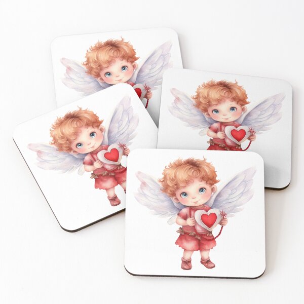 Aperçu de l'œuvre Illustration aquarelle de bébé ange Saint Valentin créée et vendue par Createya.