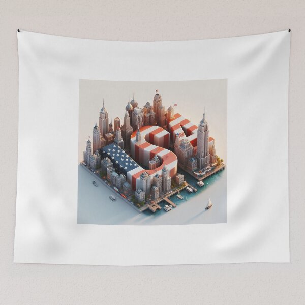 Item preview, USA NYC 3D USA Flag designed and sold by lsepolis123.