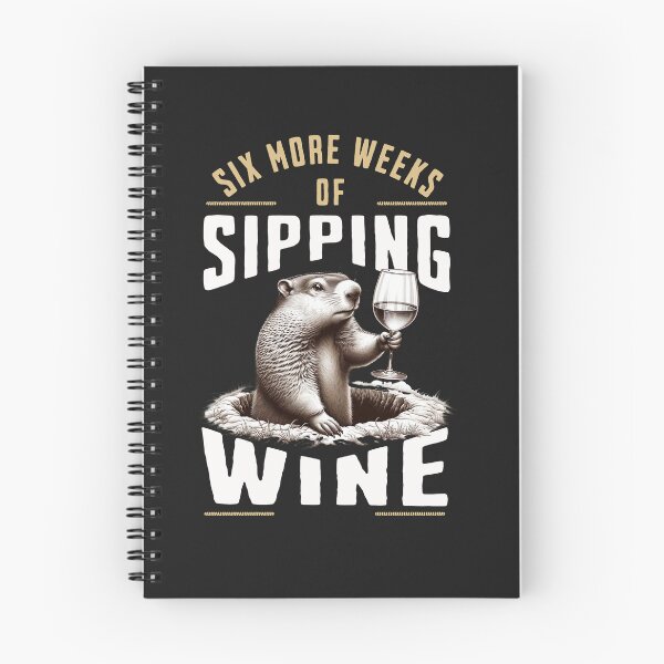 Item preview, Six More Weeks Of Sipping Wine Groundhog Day Print  designed and sold by woormle.