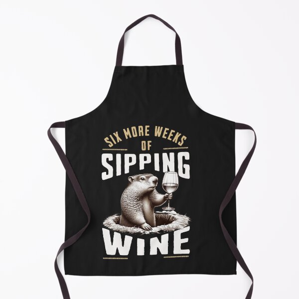 Item preview, Six More Weeks Of Sipping Wine Groundhog Day Print designed and sold by woormle.