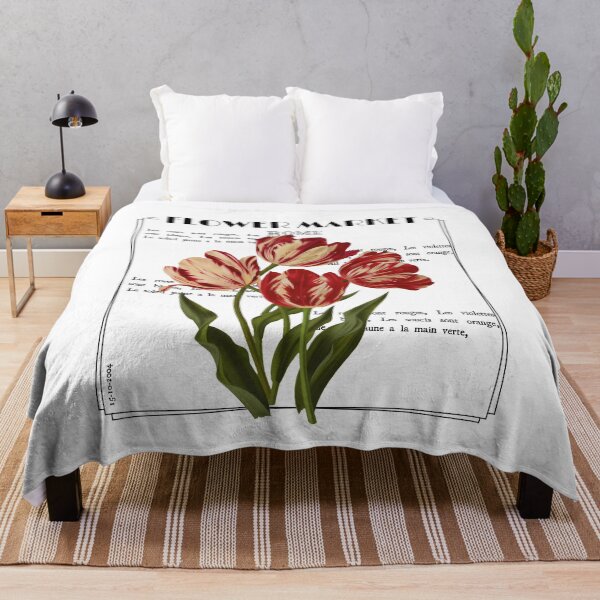 Item preview, Vintage Red Flower Market Rome white Oil Drawing designed and sold by AestHenni17.