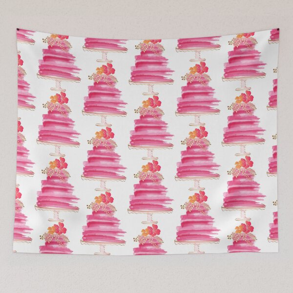 Item preview, Pink Watercolor Cake with Flowers designed and sold by Angela Cini.