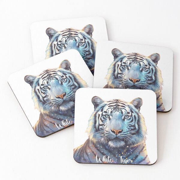 Item preview, Among the Stars Colorful Cosmic White Tiger designed and sold by Mahmoud Salah.