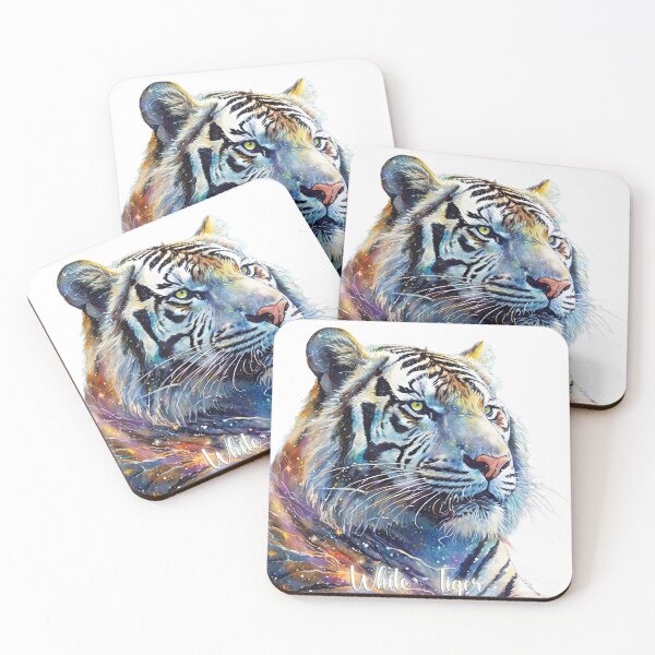Item preview, Among the Stars Colorful Cosmic White Tiger designed and sold by Mahmoud Salah.