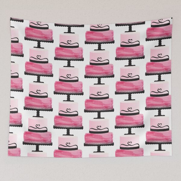 Item preview, Pink Watercolor Cake with Heart designed and sold by Angela Cini.