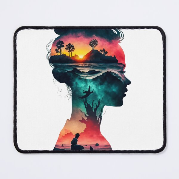 Item preview, Lady listening waves, double exposure art designed and sold by Zibis09.