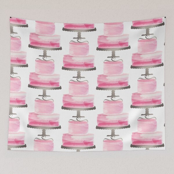 Item preview, Pink Watercolor Cake with Heart designed and sold by Angela Cini.