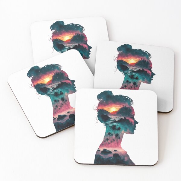 Item preview, Lady listening waves, double exposure art designed and sold by Zibis09.