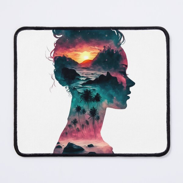 Item preview, Lady listening waves, double exposure art designed and sold by Zibis09.