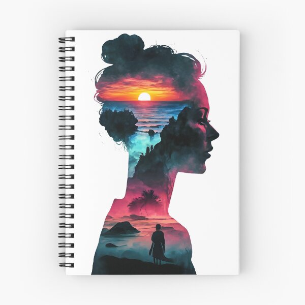 Item preview, Lady listening waves, double exposure art designed and sold by Zibis09.