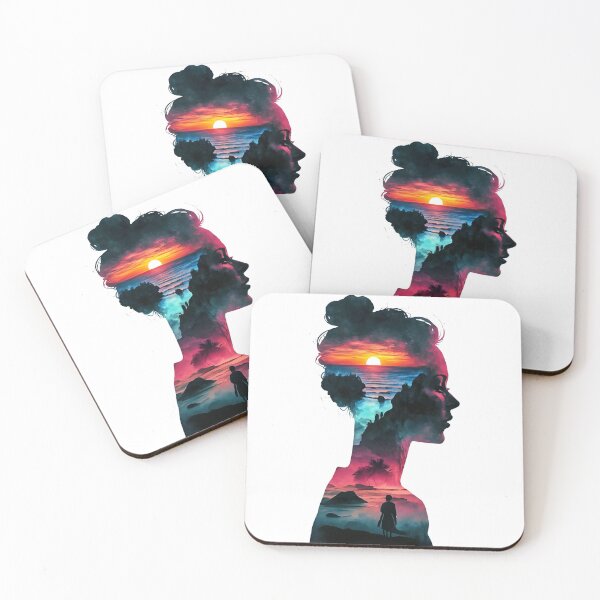 Item preview, Lady listening waves, double exposure art designed and sold by Zibis09.