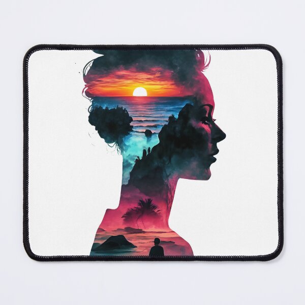 Item preview, Lady listening waves, double exposure art designed and sold by Zibis09.