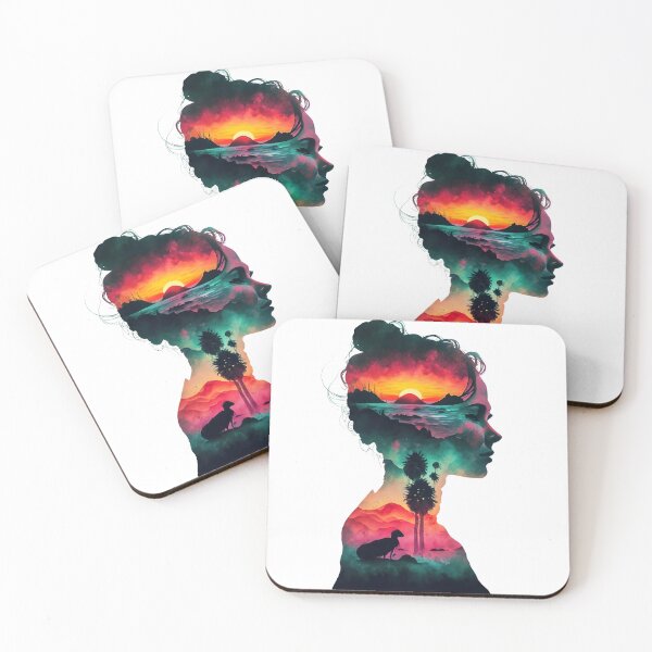 Item preview, Lady listening waves, double exposure art designed and sold by Zibis09.