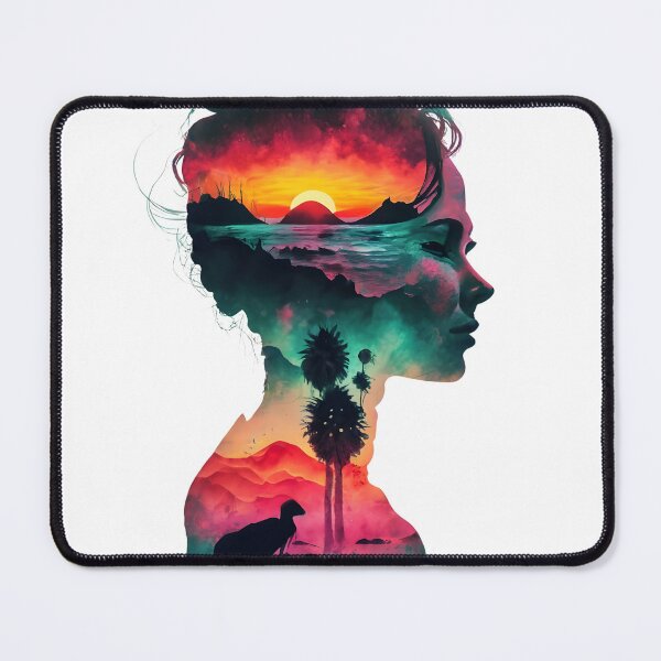 Item preview, Lady listening waves, double exposure art designed and sold by Zibis09.