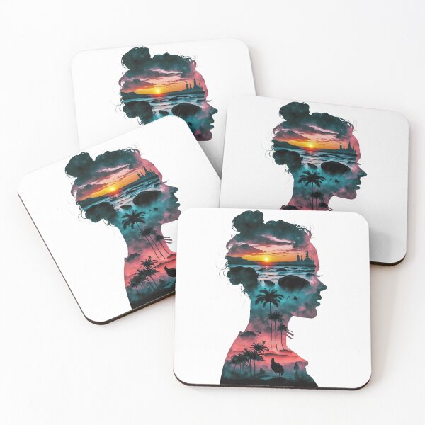Item preview, Lady listening waves, double exposure art designed and sold by Zibis09.