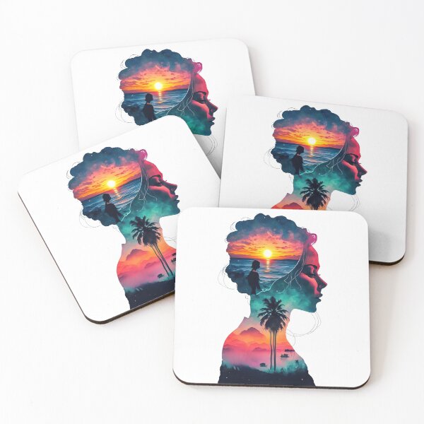 Item preview, Lady listening waves, double exposure art designed and sold by Zibis09.
