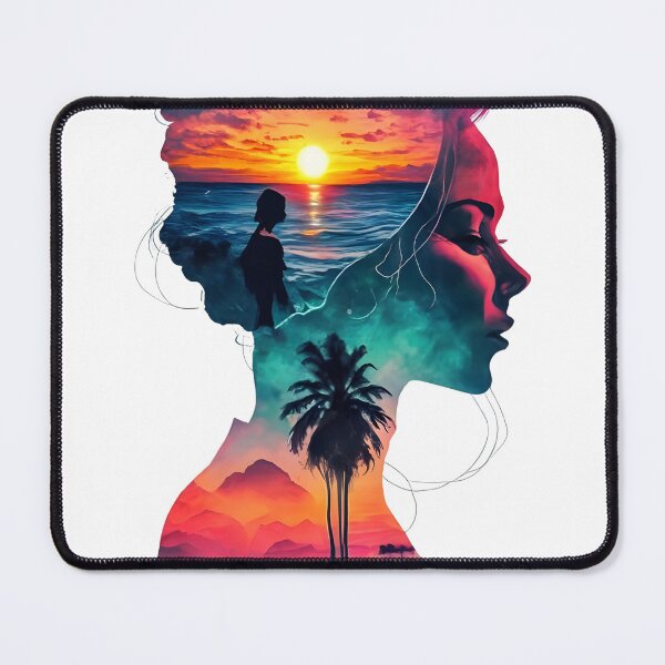 Item preview, Lady listening waves, double exposure art designed and sold by Zibis09.