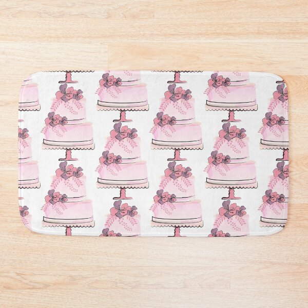 Item preview, Pink Watercolor Cake with Flowers designed and sold by Angela Cini.
