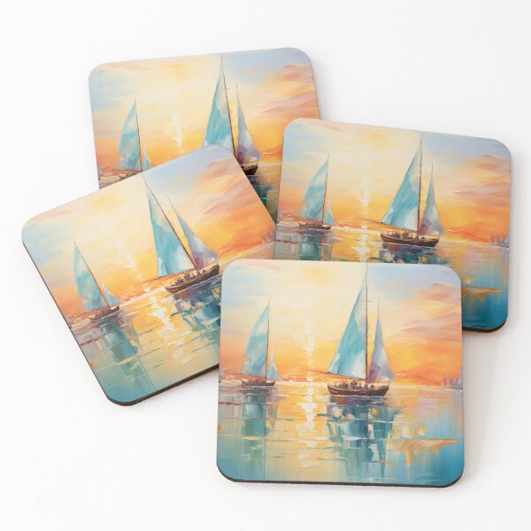 Item preview, modern oil painting designer canvas beach sea sunset  designed and sold by LockeTheShop.