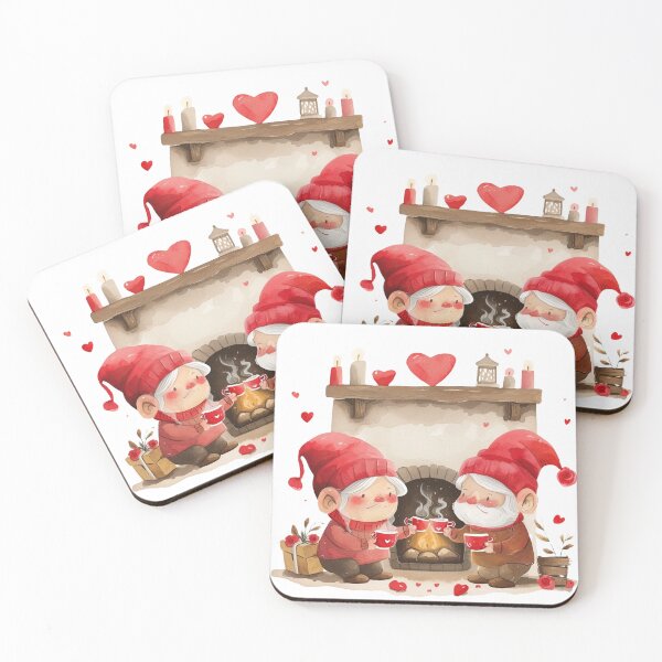 Item preview, Romantic Bliss: Valentine Gnome Pair Illustration designed and sold by Pawimon.