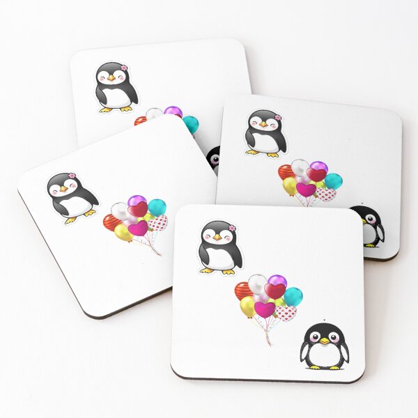 Item preview, Two penguins and balloons  designed and sold by Yelenaapen.