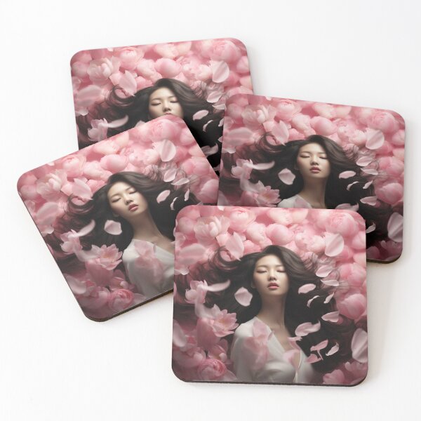 Item preview, Korean girl surrounded by flower petal designed and sold by Marie Colençon.