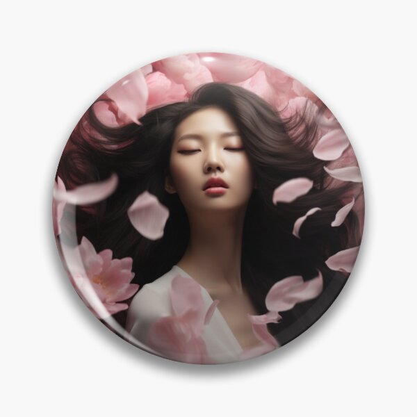 Item preview, Korean girl surrounded by flower petal designed and sold by Marie Colençon.