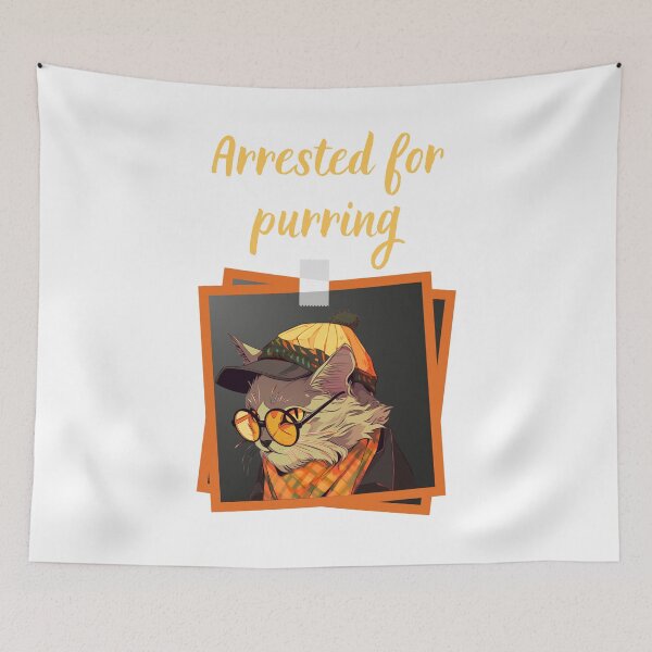 Item preview, Arrested for purring designed and sold by GrooveGrip.