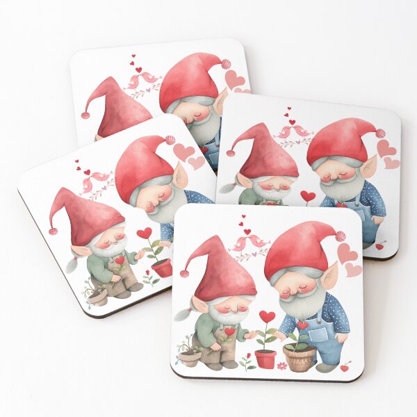 Item preview, valentine Gnome Couple Cute Gnome Love Romantic Gnome Pair designed and sold by Pawimon.